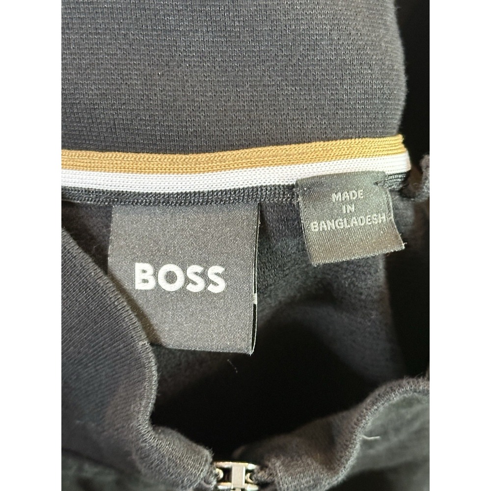 Hugo Boss Shepherd Jacket Men's Large Black Zip Up Woven Side Panels Designer - Picture 13 of 16